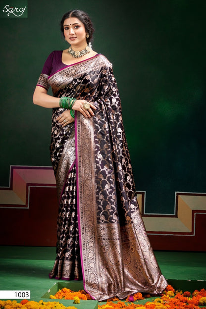Italian Satin Saroski Vol 8 Saroj Satin Silk Sarees Wholesale Price