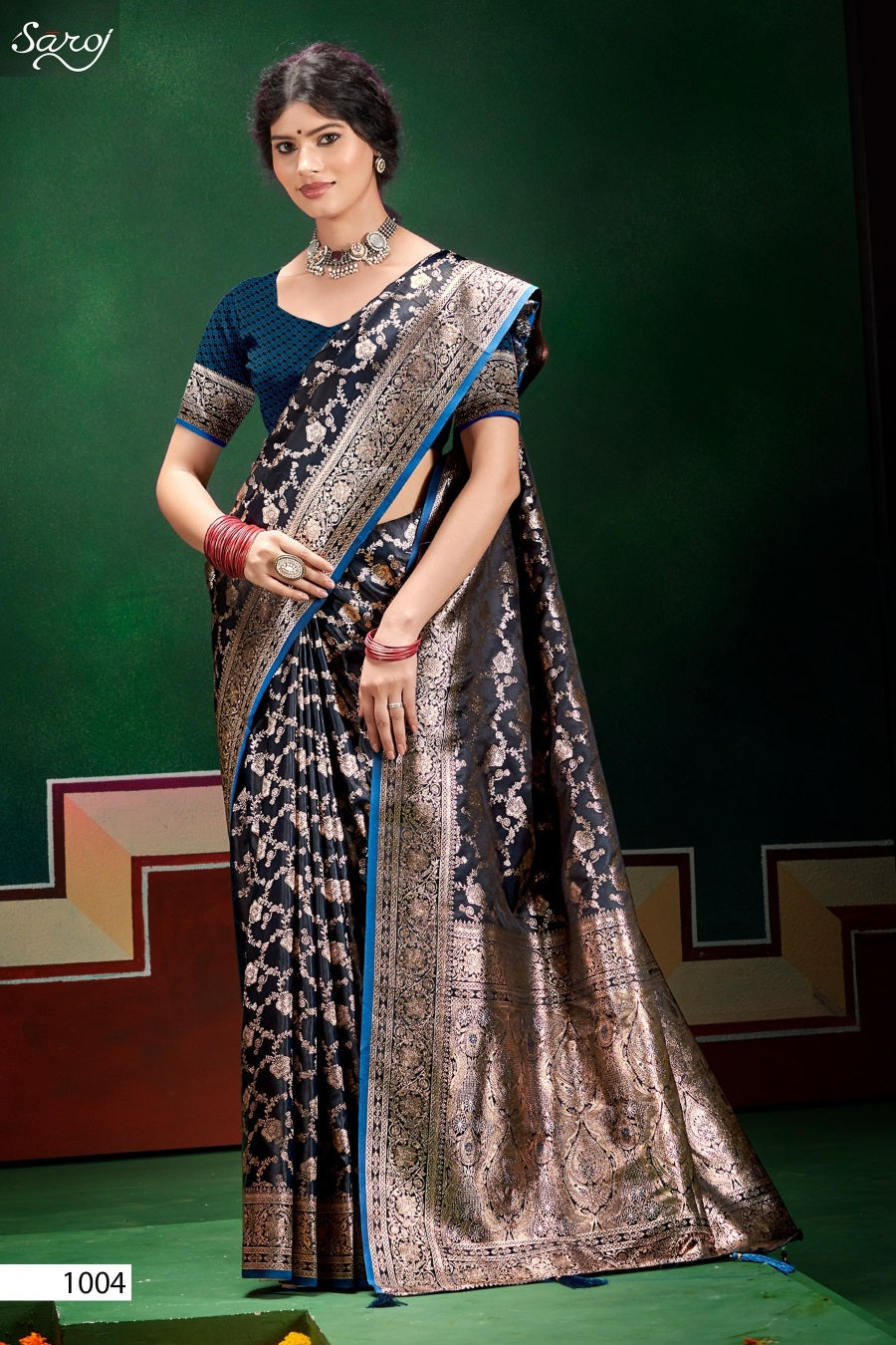 Italian Satin Saroski Vol 8 Saroj Satin Silk Sarees Wholesale Price