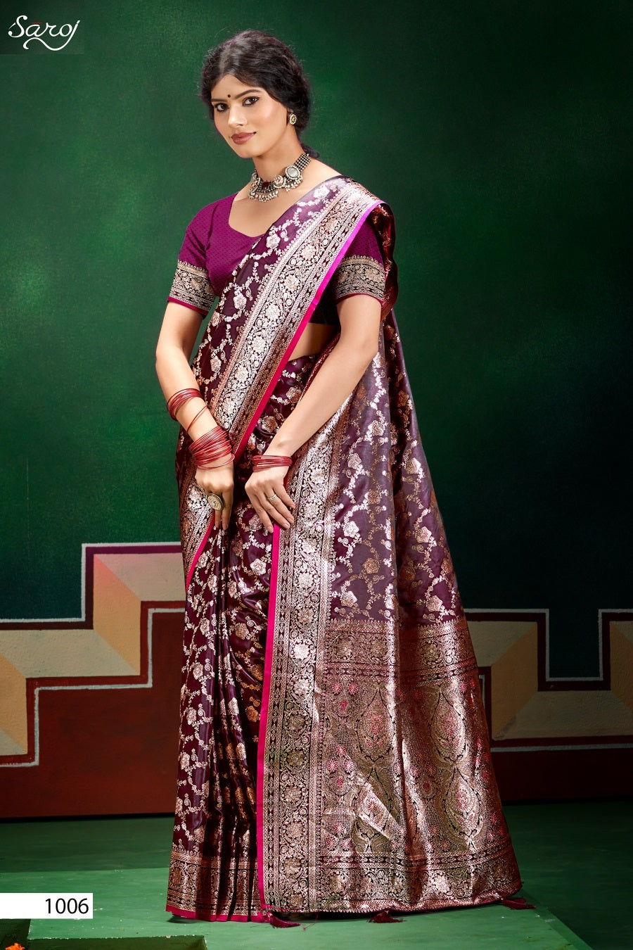 Italian Satin Saroski Vol 8 Saroj Satin Silk Sarees Wholesale Price