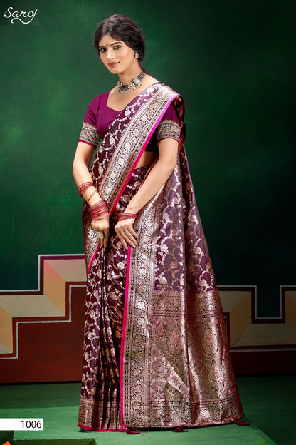 Italian Satin Saroski Vol 8 Saroj Satin Silk Sarees Wholesale Price