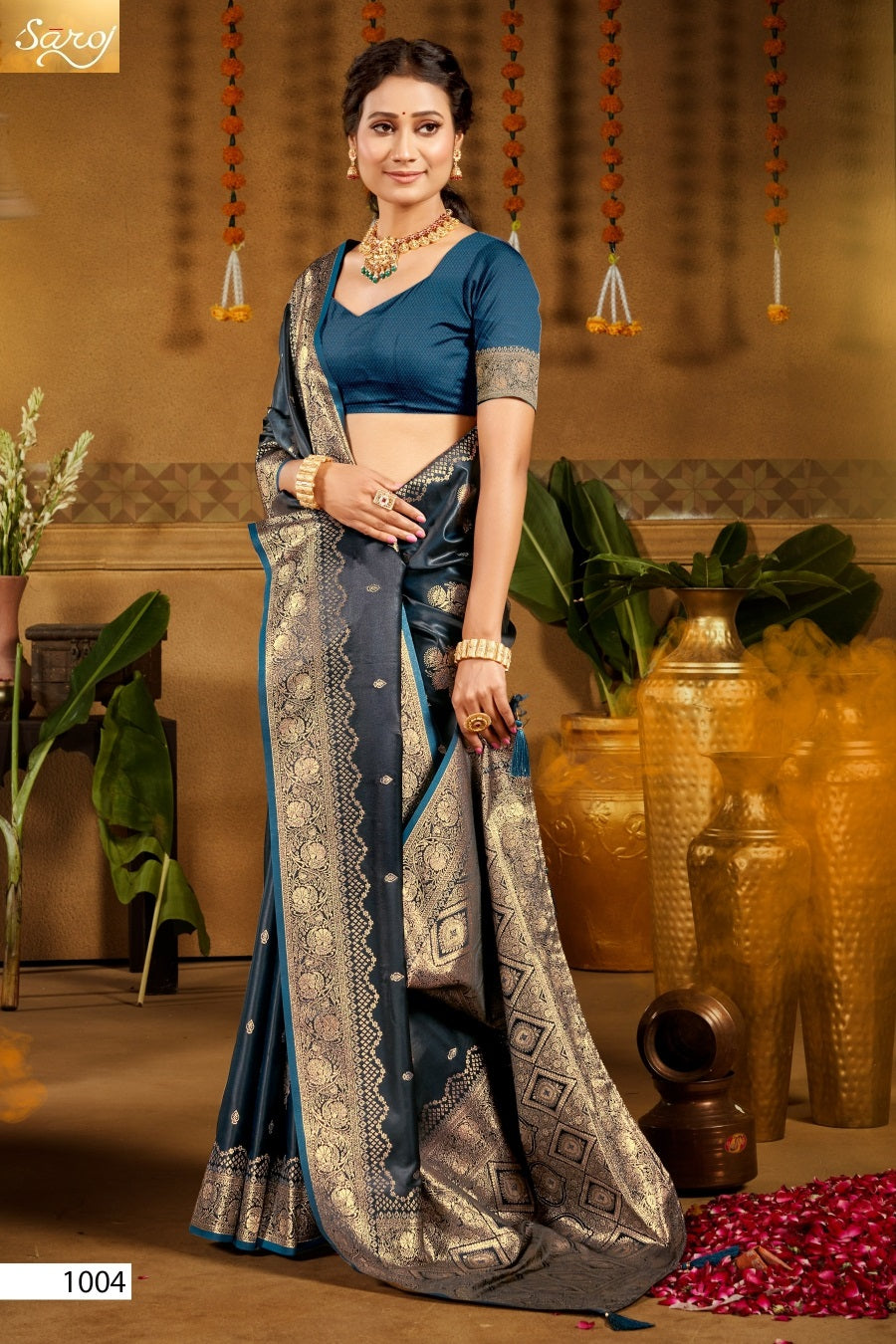 Italian Satin Saroski Vol 9 Saroj Satin Silk Sarees Supplier Gujarat