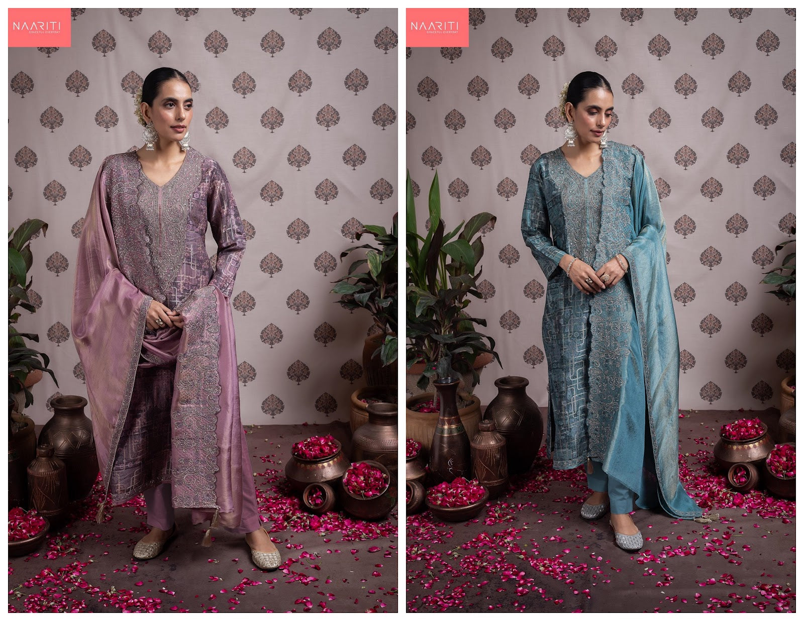 Itara Naariti Silk Jacquard Pant Style Suits Supplier India