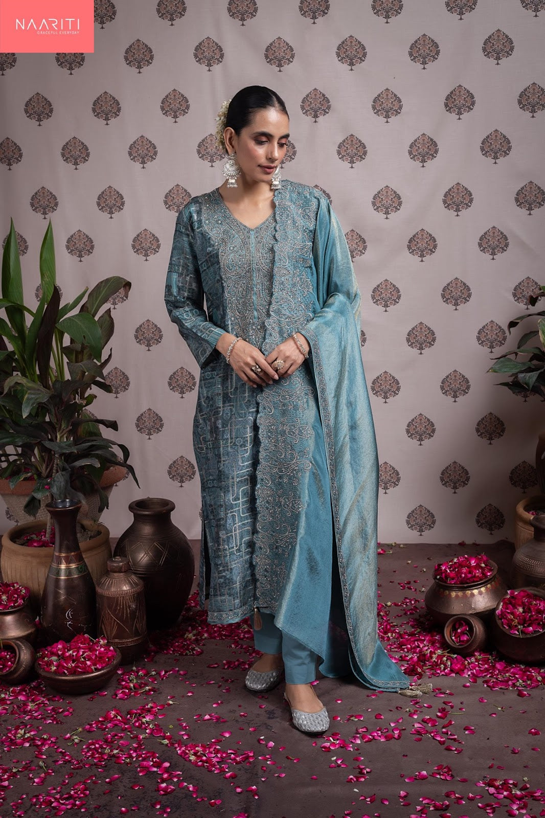 Itara Naariti Silk Jacquard Pant Style Suits Supplier India