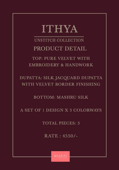 Ithya Naariti Velvet Suits Manufacturer India