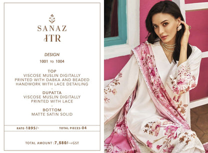 Itr Sanaz Viscose Muslin Pant Style Suits Supplier India