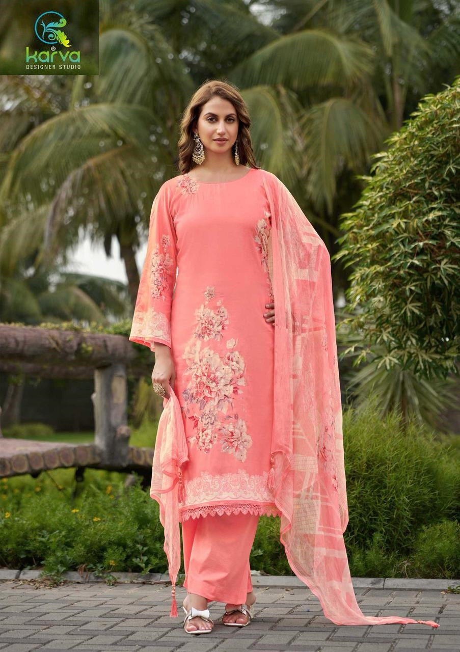 Itrh Karva Designer Studio Lawn Cotton Plazzo Style Suits Wholesaler