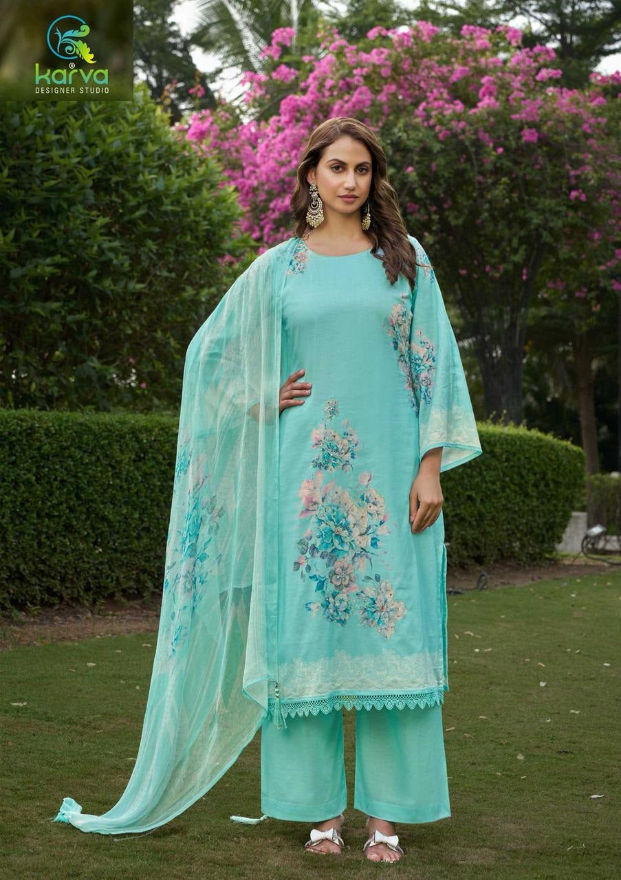 Itrh Karva Designer Studio Lawn Cotton Plazzo Style Suits Wholesaler