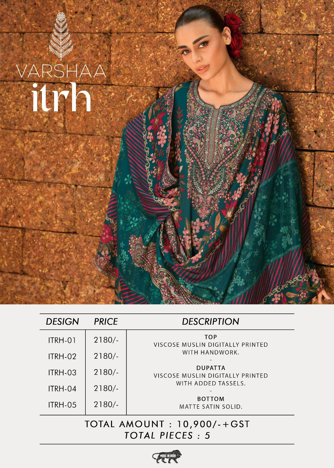 Itrh Varshaa Viscose Muslin Pakistani Salwar Suits Manufacturer Ahmedabad