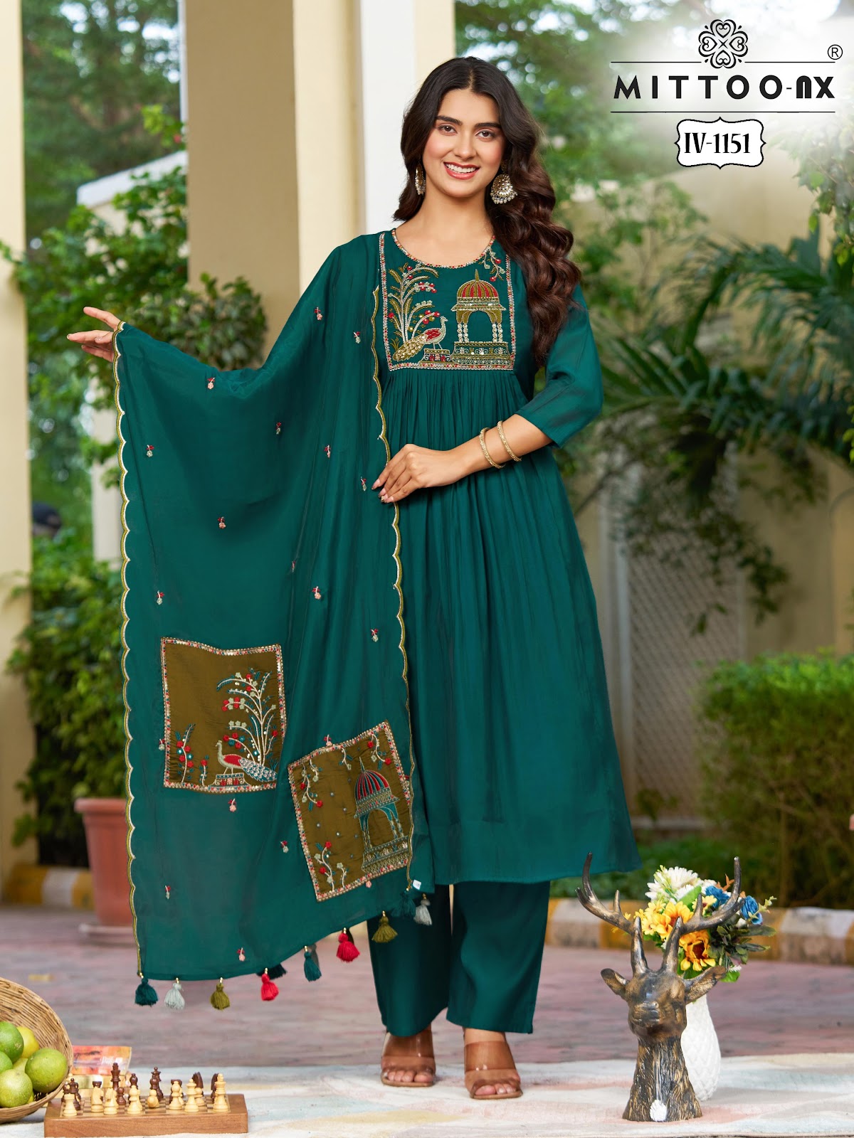 Iv-1151 Mittoo Mull Chanderi Readymade Pant Style Suits Manufacturer