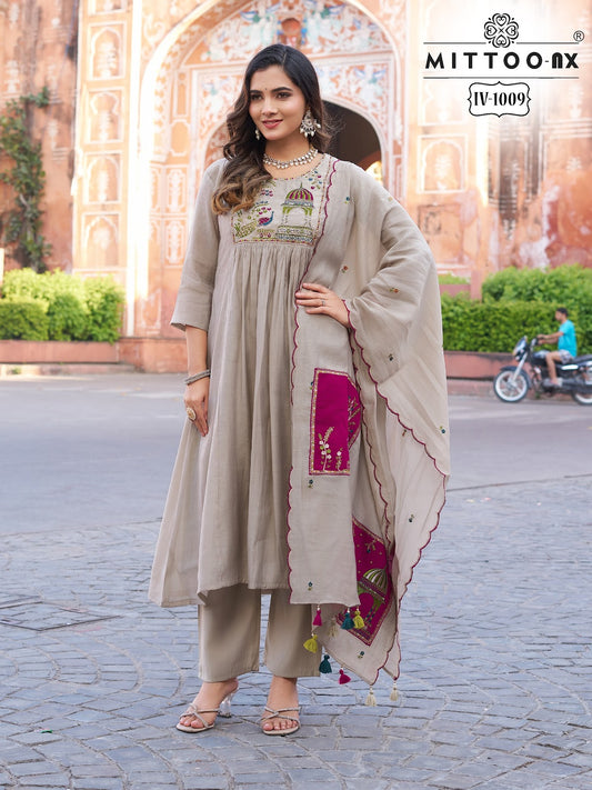Iv 1009 Mittoo Chanderi Readymade Anarkali Suits Manufacturer India