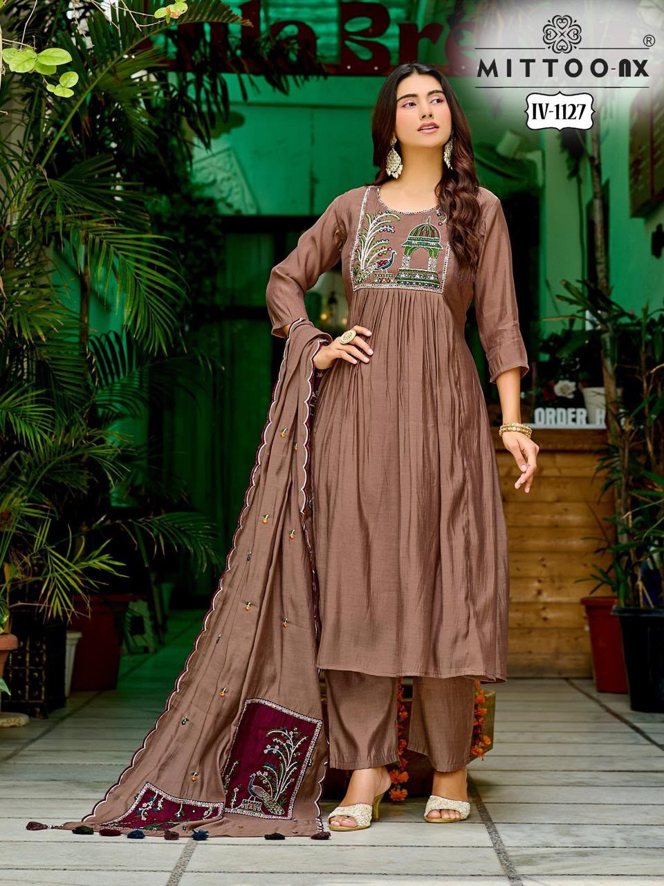 Iv 1067-1127 Mittoo Mull Chanderi Readymade Pant Style Suits Manufacturer