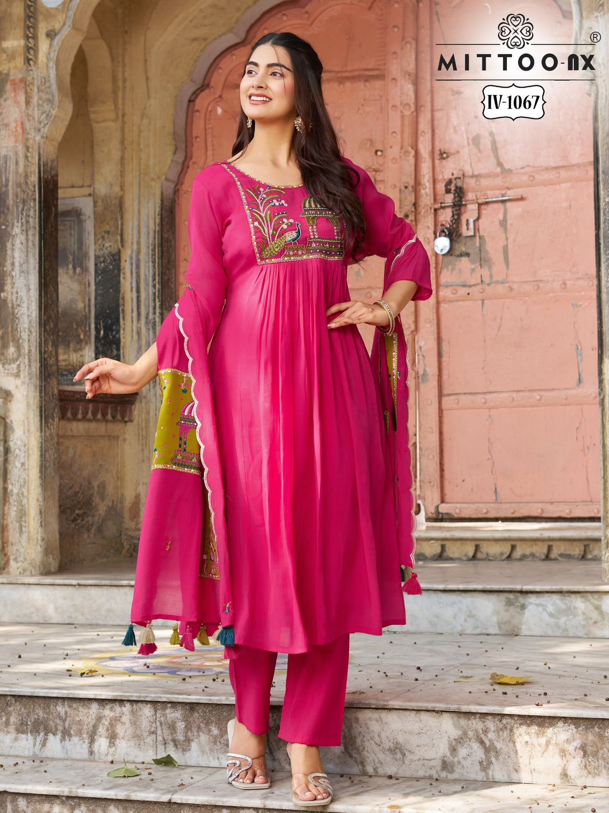 Iv 1067-1127 Mittoo Mull Chanderi Readymade Pant Style Suits Manufacturer