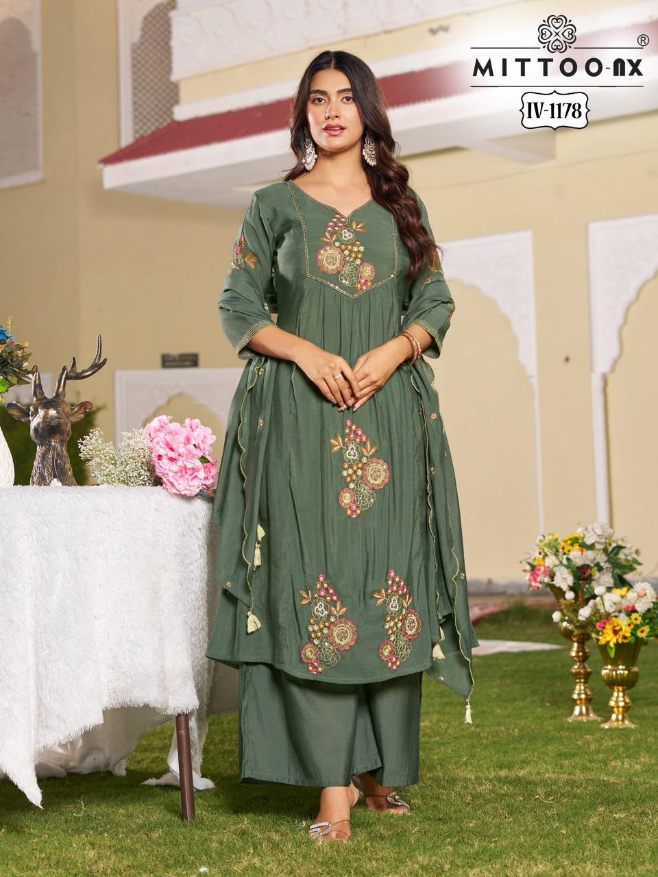 Iv 1177-1178 Mittoo Chanderi Readymade Anarkali Suits Wholesale