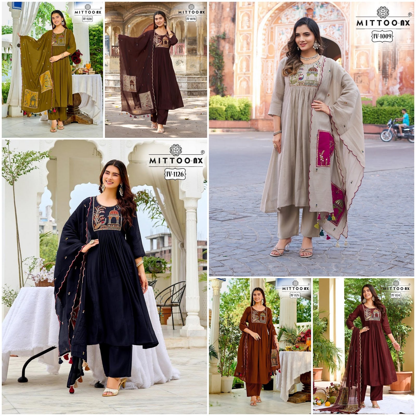 Iv Combo Design 0509 Mittoo Mull Chanderi Readymade Pant Style Suits Manufacturer Gujarat