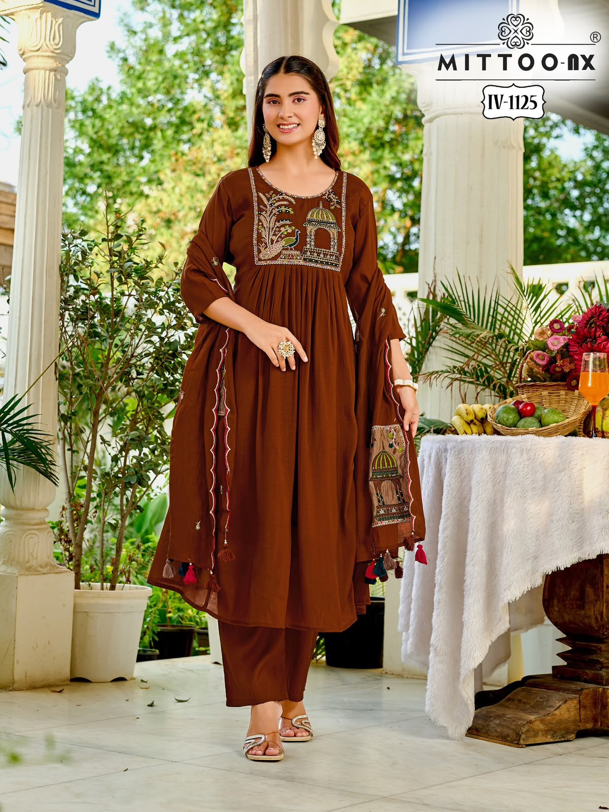 Iv Combo Design 0509 Mittoo Mull Chanderi Readymade Pant Style Suits Manufacturer Gujarat