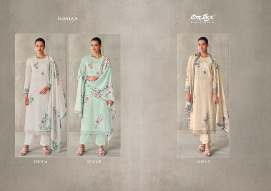 Ivaanya Omtex Lawn Cotton Pant Style Suits Supplier Ahmedabad