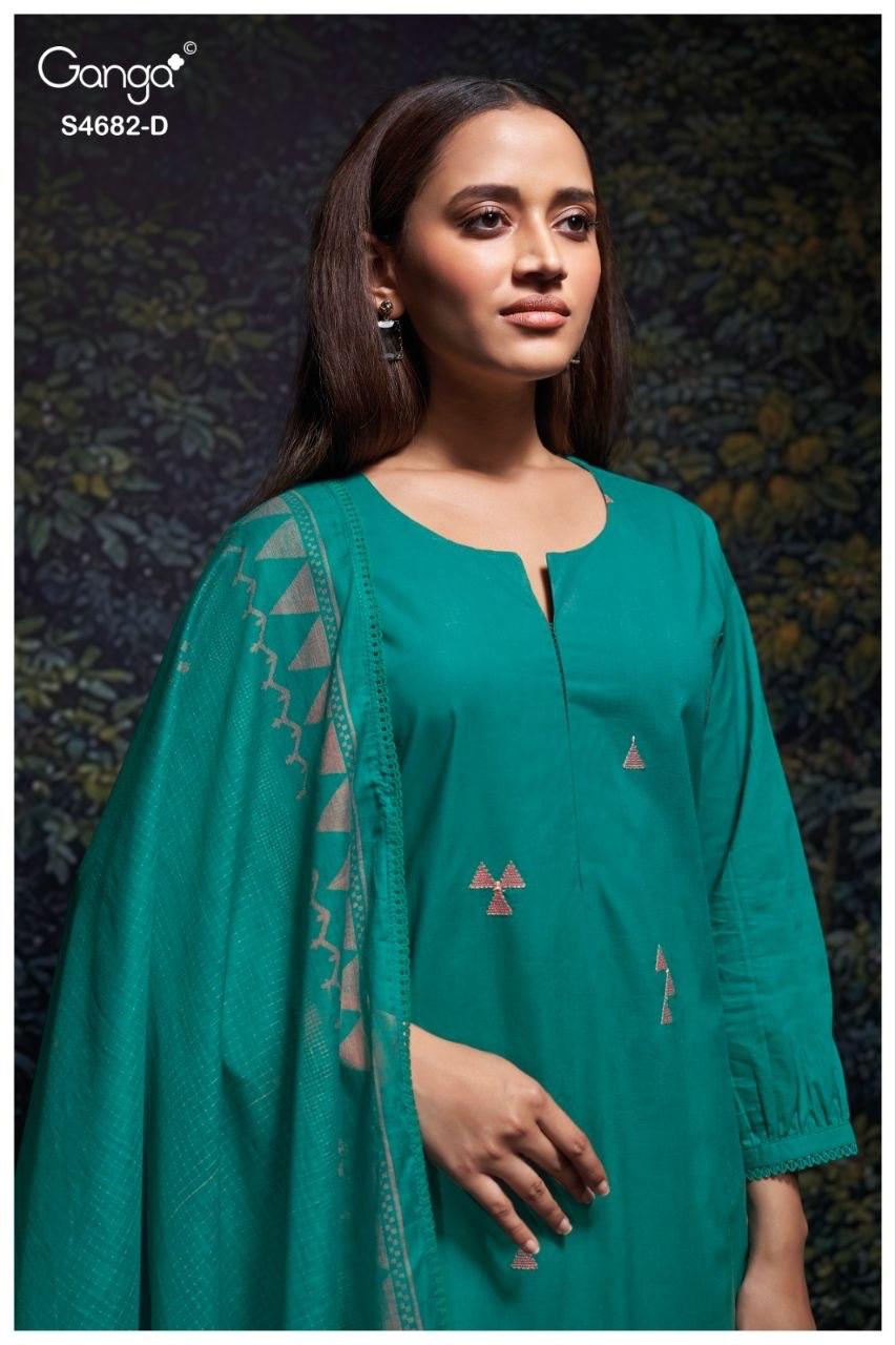Ivaera 4682 Ganga Cotton Plazzo Style Suits Supplier Gujarat