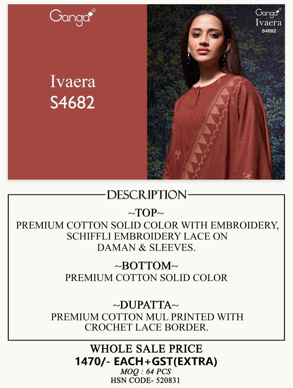 Ivaera 4682 Ganga Cotton Plazzo Style Suits Supplier Gujarat