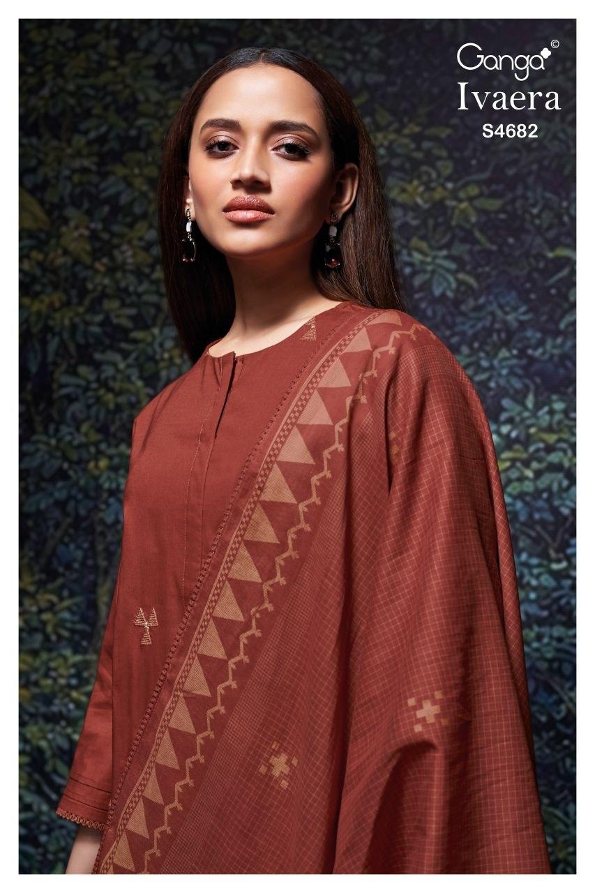 Ivaera 4682 Ganga Cotton Plazzo Style Suits Supplier Gujarat