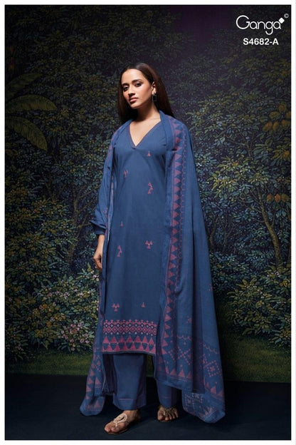 Ivaera 4682 Ganga Cotton Plazzo Style Suits Supplier Gujarat