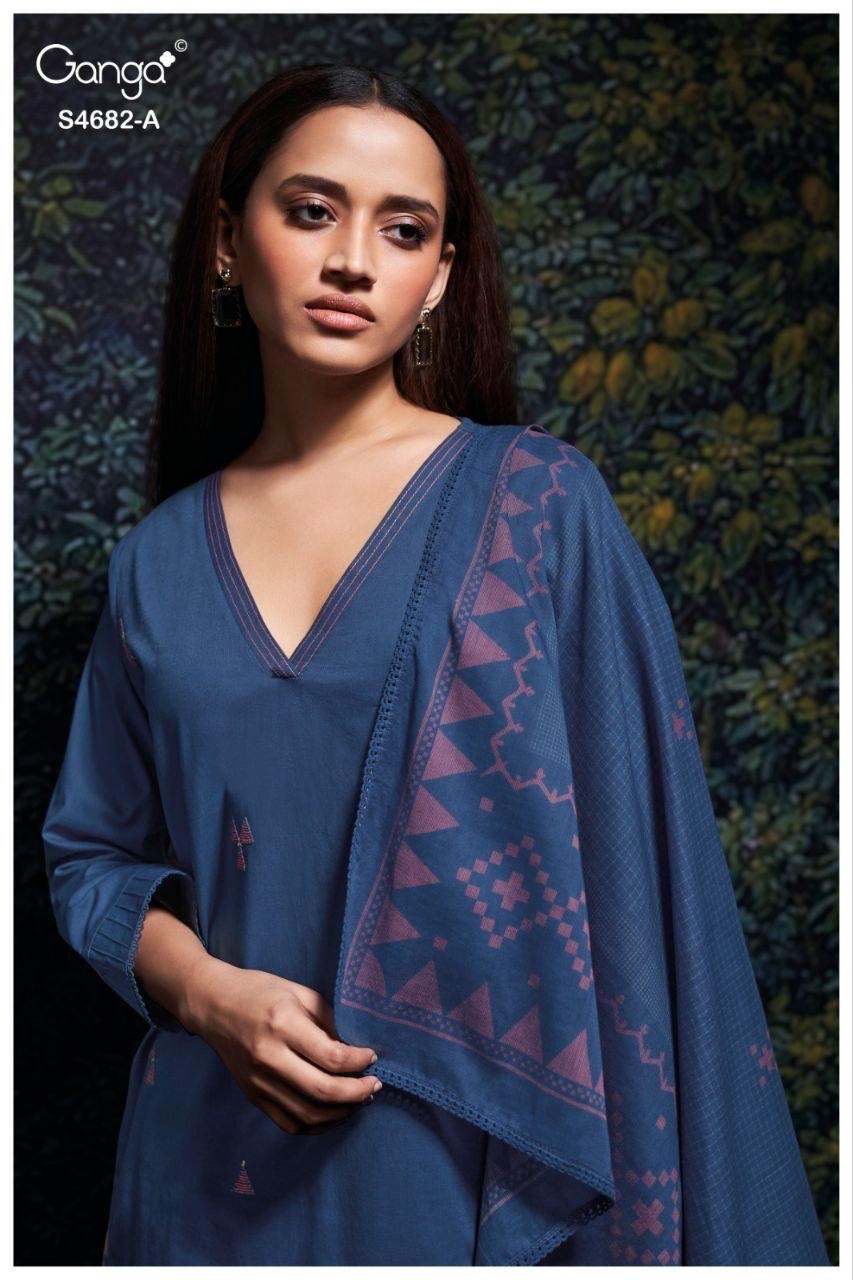 Ivaera 4682 Ganga Cotton Plazzo Style Suits Supplier Gujarat
