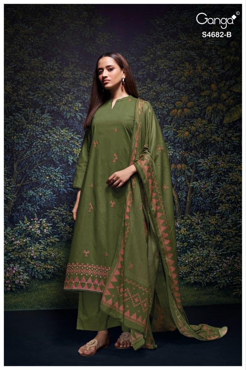 Ivaera 4682 Ganga Cotton Plazzo Style Suits Supplier Gujarat