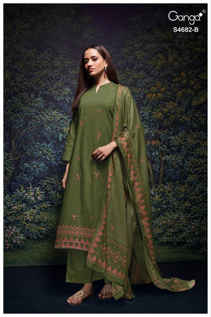 Ivaera 4682 Ganga Cotton Plazzo Style Suits Supplier Gujarat