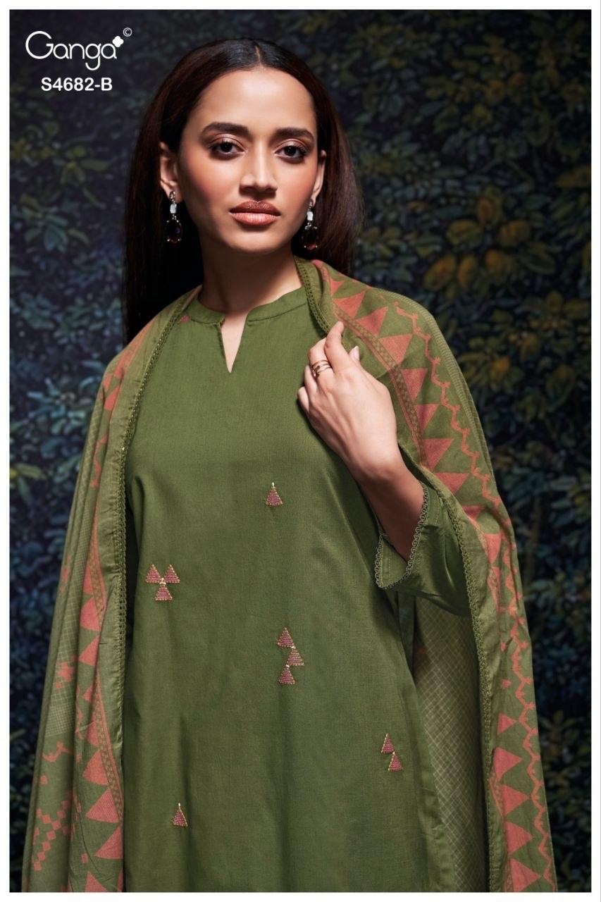Ivaera 4682 Ganga Cotton Plazzo Style Suits Supplier Gujarat
