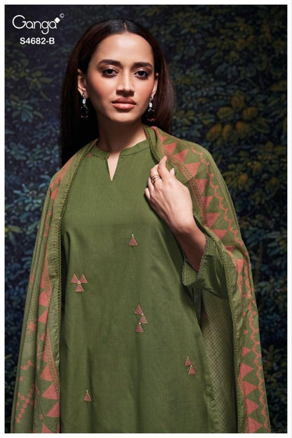 Ivaera 4682 Ganga Cotton Plazzo Style Suits Supplier Gujarat