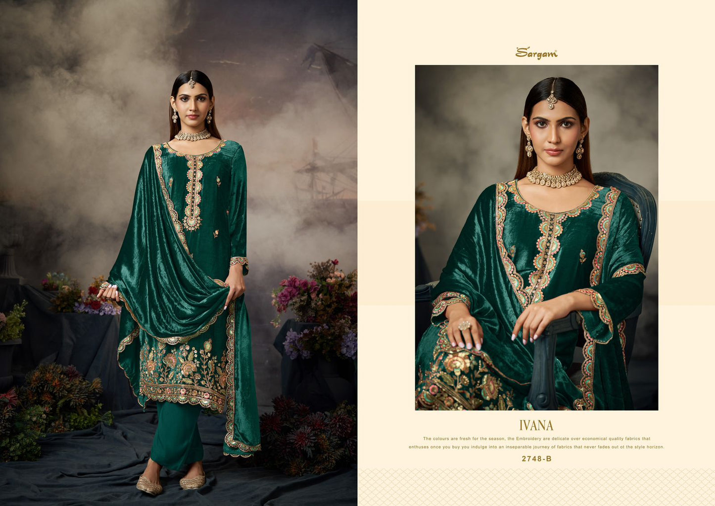 Ivana Sargam Prints Pure Viscose Velvet Suits Manufacturer Gujarat