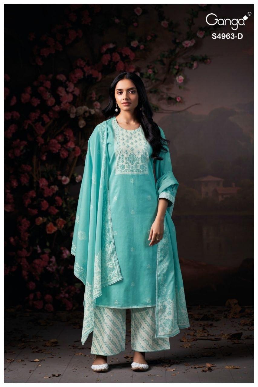 Ivania S4963 Ganga Cotton Plazzo Style Suits Wholesaler