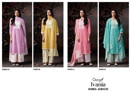 Ivania S4963 Ganga Cotton Plazzo Style Suits Wholesaler
