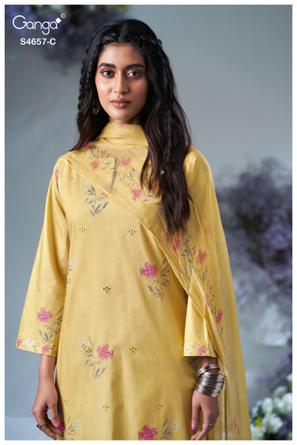Ivanna 4657 Ganga Cotton Pant Style Suits Exporter Ahmedabad