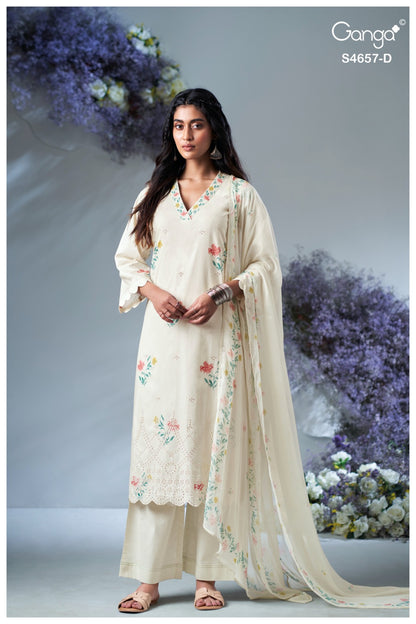 Ivanna 4657 Ganga Cotton Pant Style Suits Exporter Ahmedabad