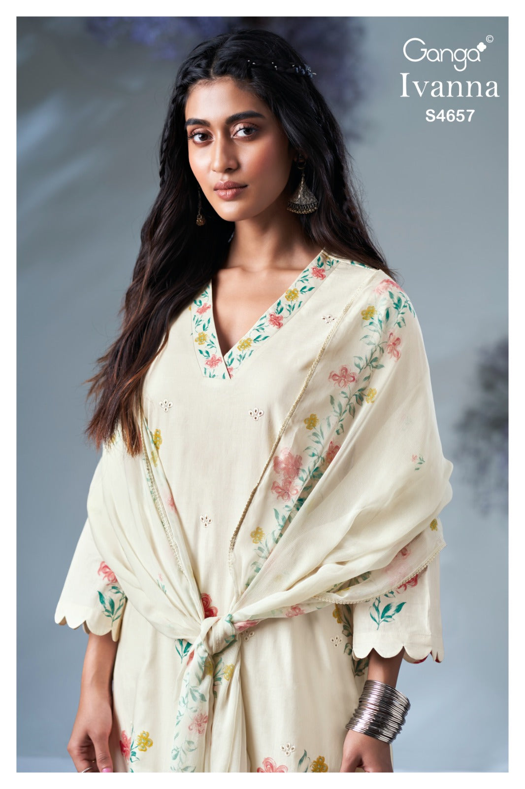 Ivanna 4657 Ganga Cotton Pant Style Suits Exporter Ahmedabad