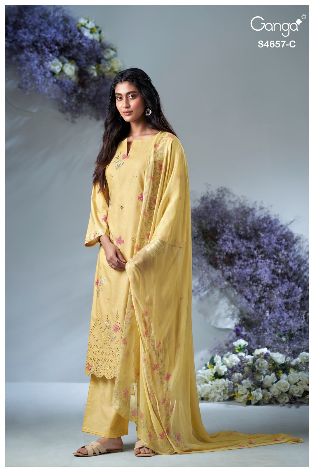 Ivanna 4657 Ganga Cotton Pant Style Suits Exporter Ahmedabad
