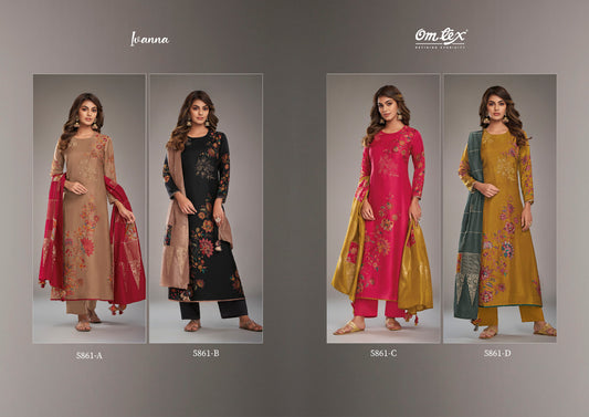 Ivanna Omtex Russian Silk Pant Style Suits Wholesaler Ahmedabad