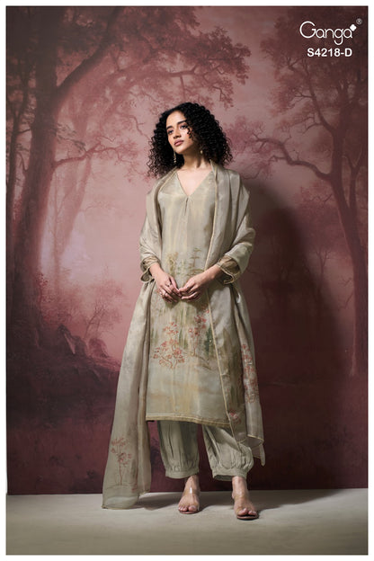 Ivella S4218 Ganga Bemberg Silk Pant Style Suits Wholesaler Gujarat