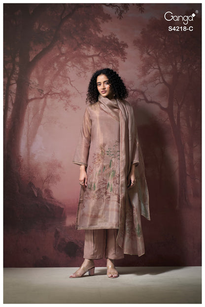 Ivella S4218 Ganga Bemberg Silk Pant Style Suits Wholesaler Gujarat