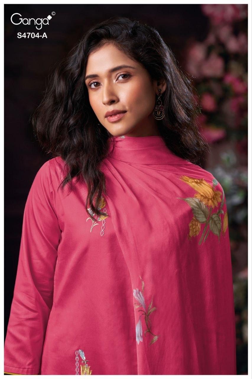 Ivenza 4704 Ganga Cotton Satin Plazzo Style Suits Wholesale