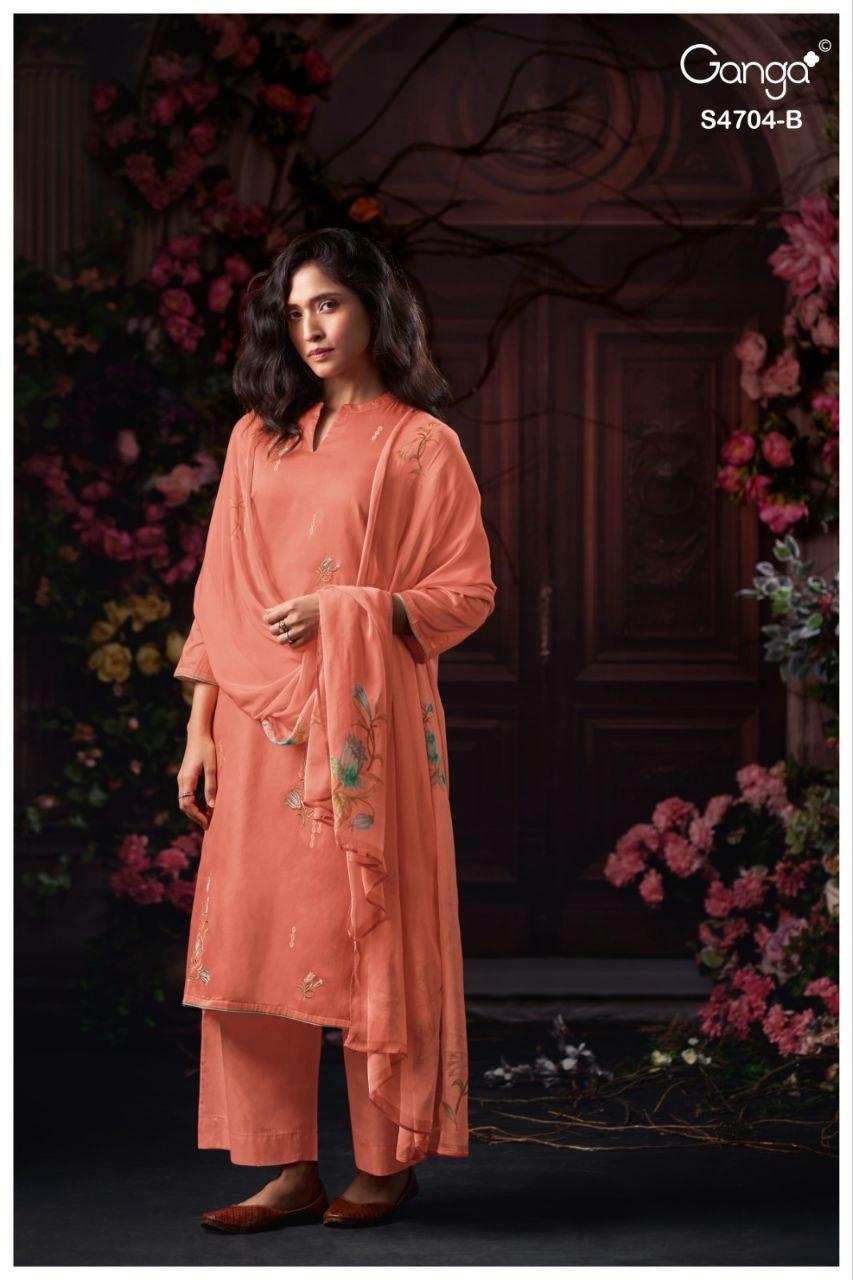 Ivenza 4704 Ganga Cotton Satin Plazzo Style Suits Wholesale