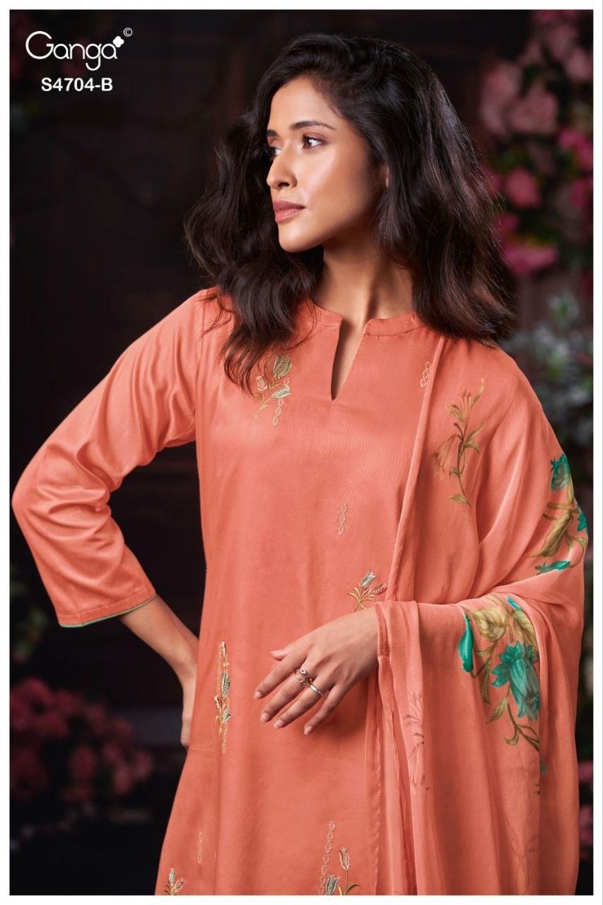 Ivenza 4704 Ganga Cotton Satin Plazzo Style Suits Wholesale