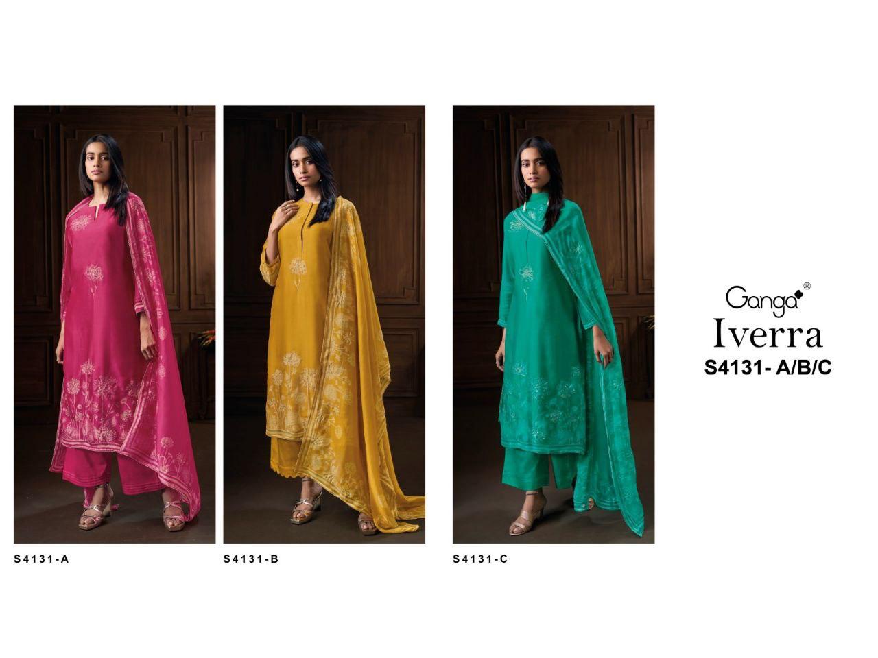 Iverra 4131 Ganga Pure Bemberg Salwar Suits Wholesaler Gujarat