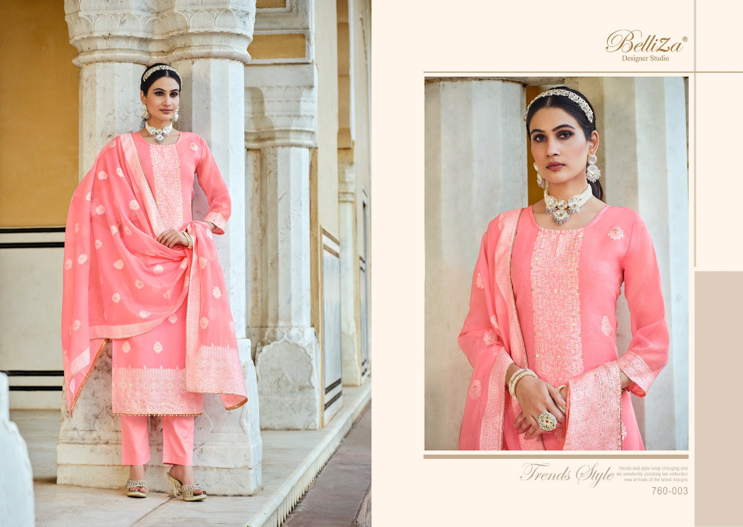 Ivory Belliza Designer Studio Cotton Jacquard Karachi Salwar Suits Wholesale