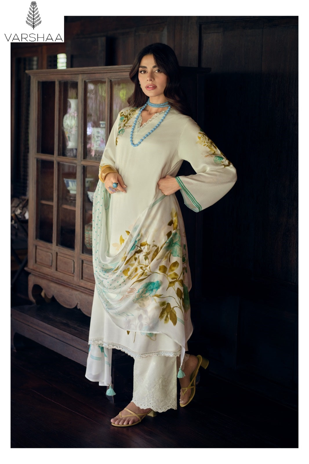 Ivory Gold Varshaa Viscose Muslin Pant Style Suits Manufacturer India