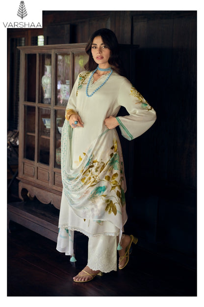 Ivory Gold Varshaa Viscose Muslin Pant Style Suits Manufacturer India