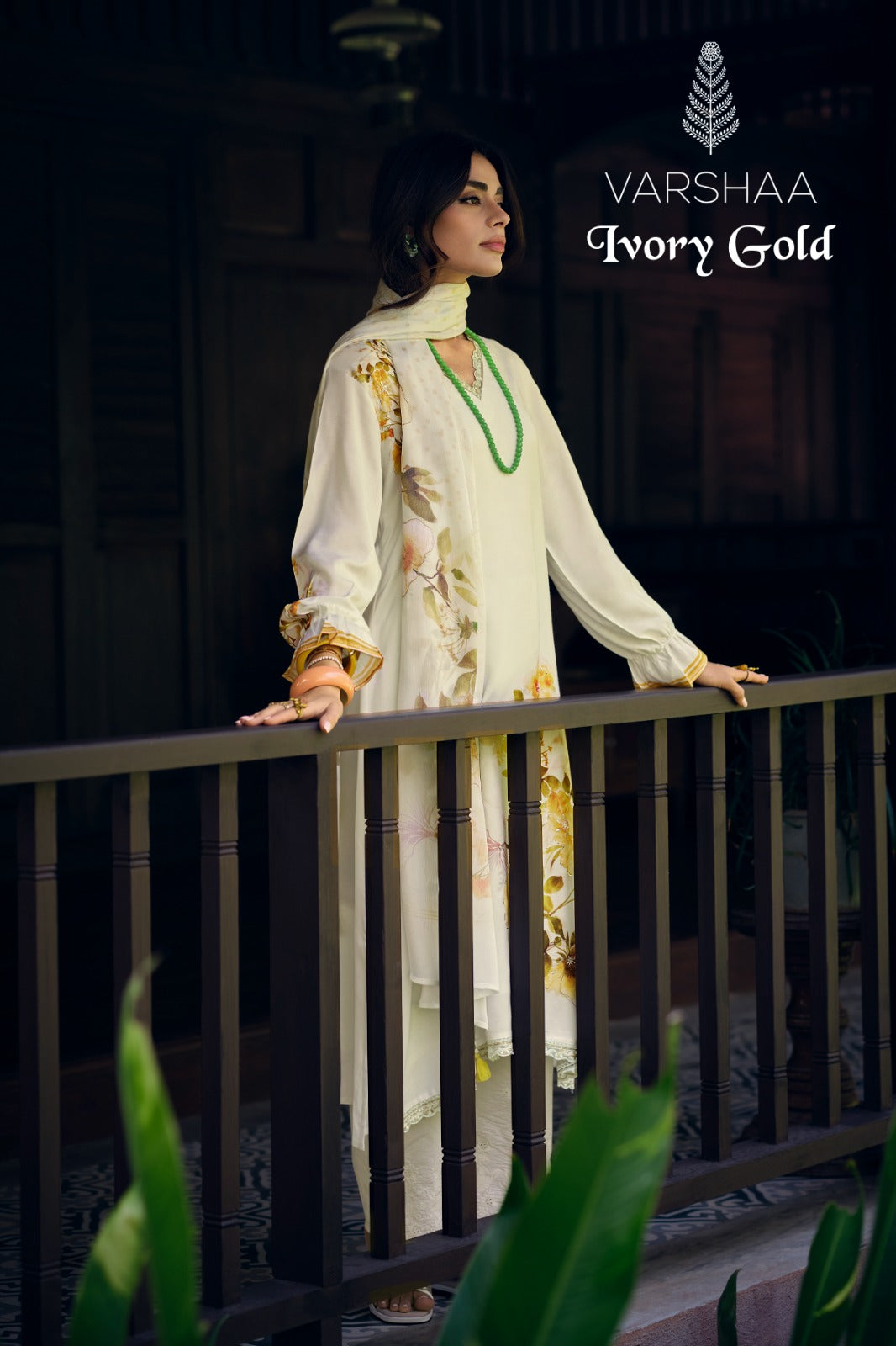 Ivory Gold Varshaa Viscose Muslin Pant Style Suits Manufacturer India