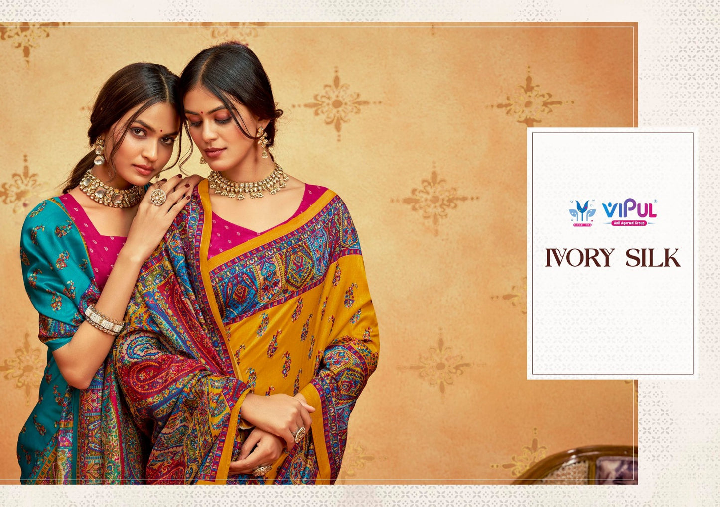 Ivory Silk 24 Vipul Soft Silk Sarees Wholesaler Gujarat