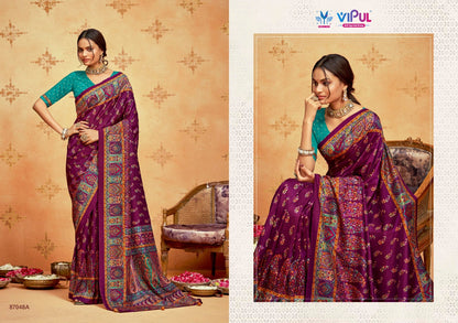 Ivory Silk 24 Vipul Soft Silk Sarees Wholesaler Gujarat