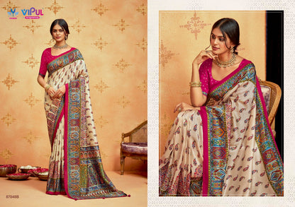 Ivory Silk 24 Vipul Soft Silk Sarees Wholesaler Gujarat